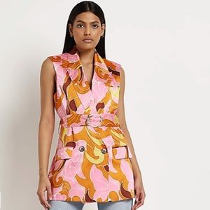 Blazer Sleeveless | multicolor | Orange and Pink